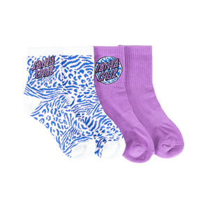 SANTA CRUZ Zebra Marble Dot Girls Mid Socks 2 pack