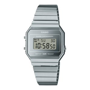 Casio Slim Case Chrome Plated Vintage Digital Watch