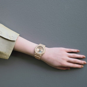 G-Shock Womens Analogue/Digital Bio-Based Resin Strap Rose Gold Dial Watch