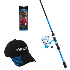 OKUMA Kids Blue Value Pack Rod and Reel Fishing Set