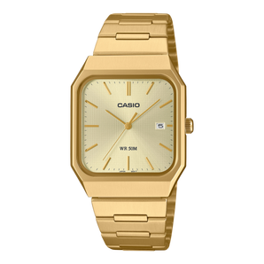 Casio 50 Meter Water Resistant Analogue Watch - Gold ion plated Stainless