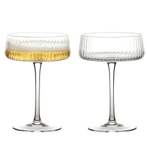 Anton Studio Designs Empire Clear Champagne Saucers (X2)