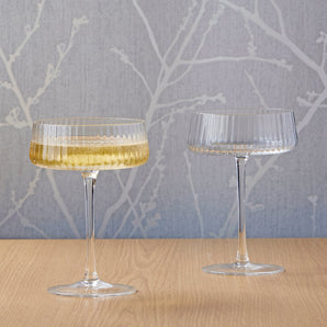 Anton Studio Designs Empire Clear Champagne Saucers (X2)
