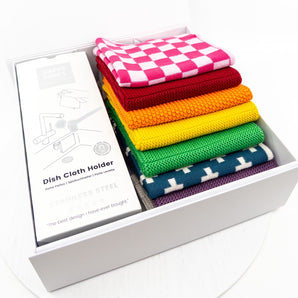 Ecovask Happy Sinks Cloth Holder and Dishcloth 7pc pk