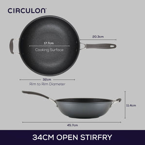 Circulon ScratchDefense Nonstick Induction Open Stirfy 34cm