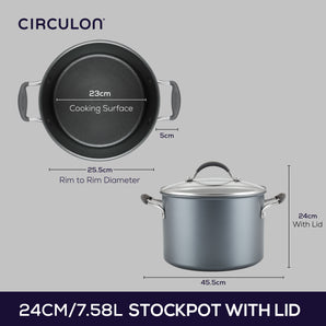 Circulon ScratchDefense Nonstick Induction Covered Stockpot 24cm/7.6L