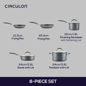 Circulon ScratchDefense Nonstick Induction 8 Piece Cookware Set