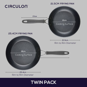 Circulon ScratchDefense Nonstick Induction Frypan Twin Pack 21.5/25.4cm