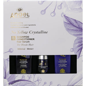 Angel Deep Sea No Yellow Trio Pack - 500ml Shampoo, 500ml Conditioner, 50ml Hair Serum