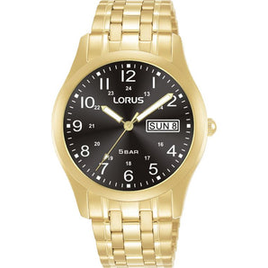 Lorus Mens Classic Day Dress Watch - Gold & Black