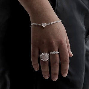 Stolen Girlfriends Club Love Claw Bracelet Rose Quartz