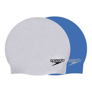 Speedo Plain Moulded Silicone Cap - 2 Pack