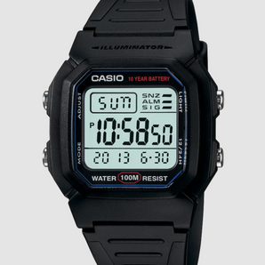 Casio Black Digital 100 metre Water Resistant Watch