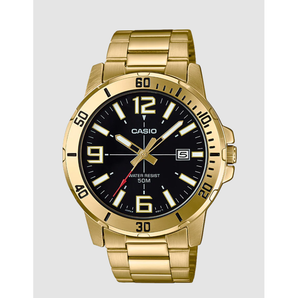 Casio Mens Gold Plated 50 Metre Water Resistant Analogue Watch