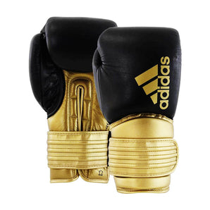 Adidas Leather Boxing Gloves - Hybrid 300 16oz - Black/Gold